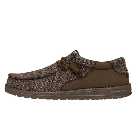 Wally Stitched Flecked Woven Brown - Men's Casual Shoes | HEYDUDE