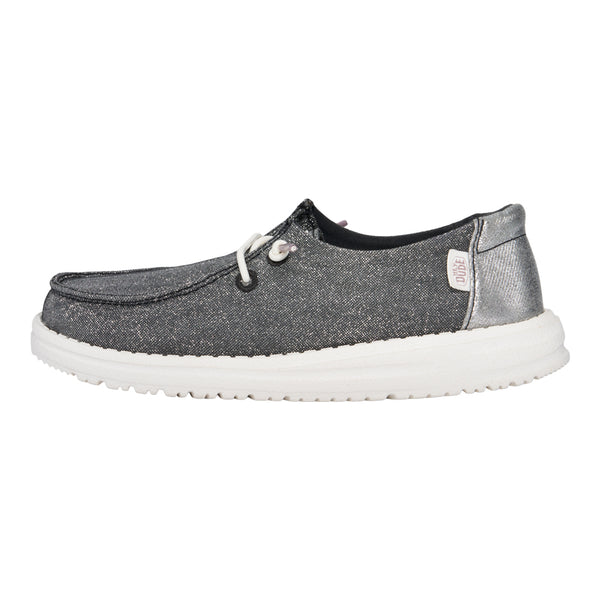 Hey Dude Wally Sparkling Shoe - Women's Shoes in Grey Sparkle