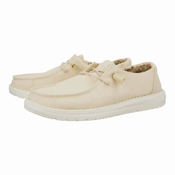 Wendy Stretch Canvas Off White - Women's Casual Shoes | HEYDUDE shoes