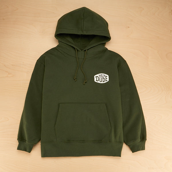 Printed Hoodie - Khaki green/Gravity - Men