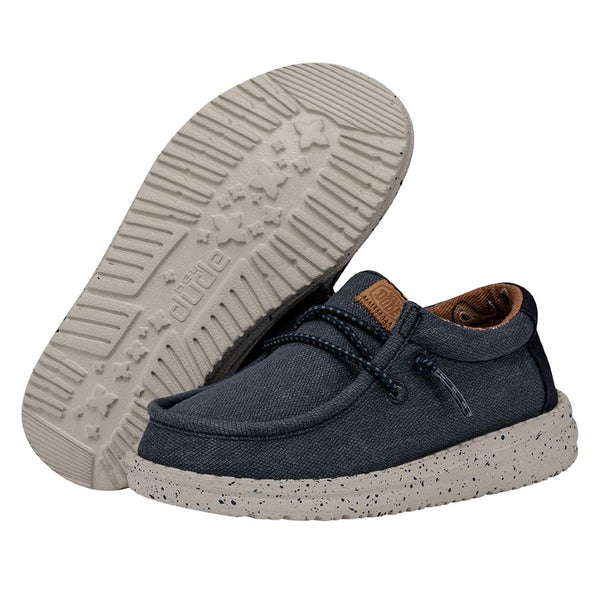 HEYDUDE Wally Casual Shoe - Toddler / Little Kid - Navy / Natural