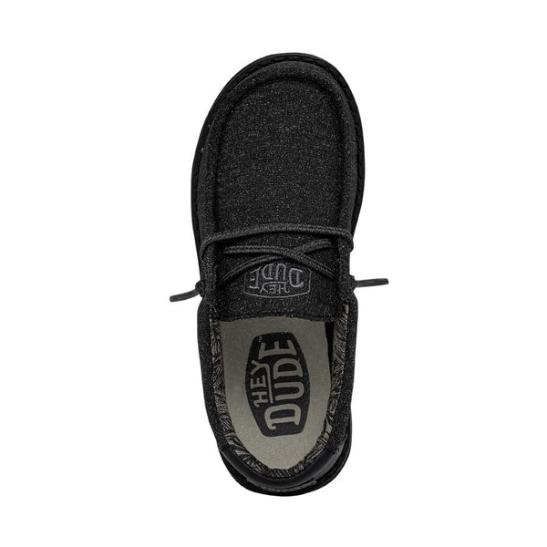 HEYDUDE Kids' Wally Youth Casual Shoe - Black