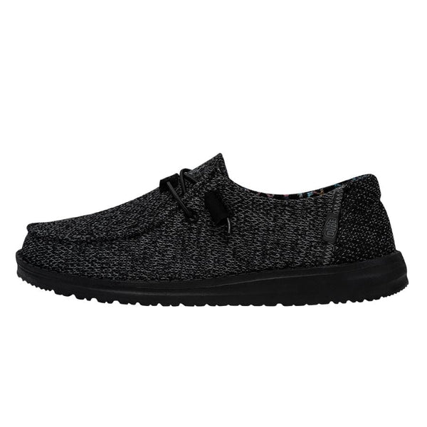 HEYDUDE Men’s Wally Sox Micro Shoes in Total Black