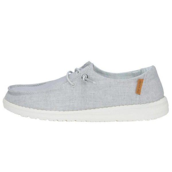 Hey Dude Women's Wendy Chambray Slip-On Shoes, Chambray Beige, US