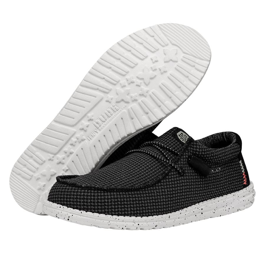 Wally Sport Mesh Black White - Men's Casual Shoes | HEYDUDE shoes