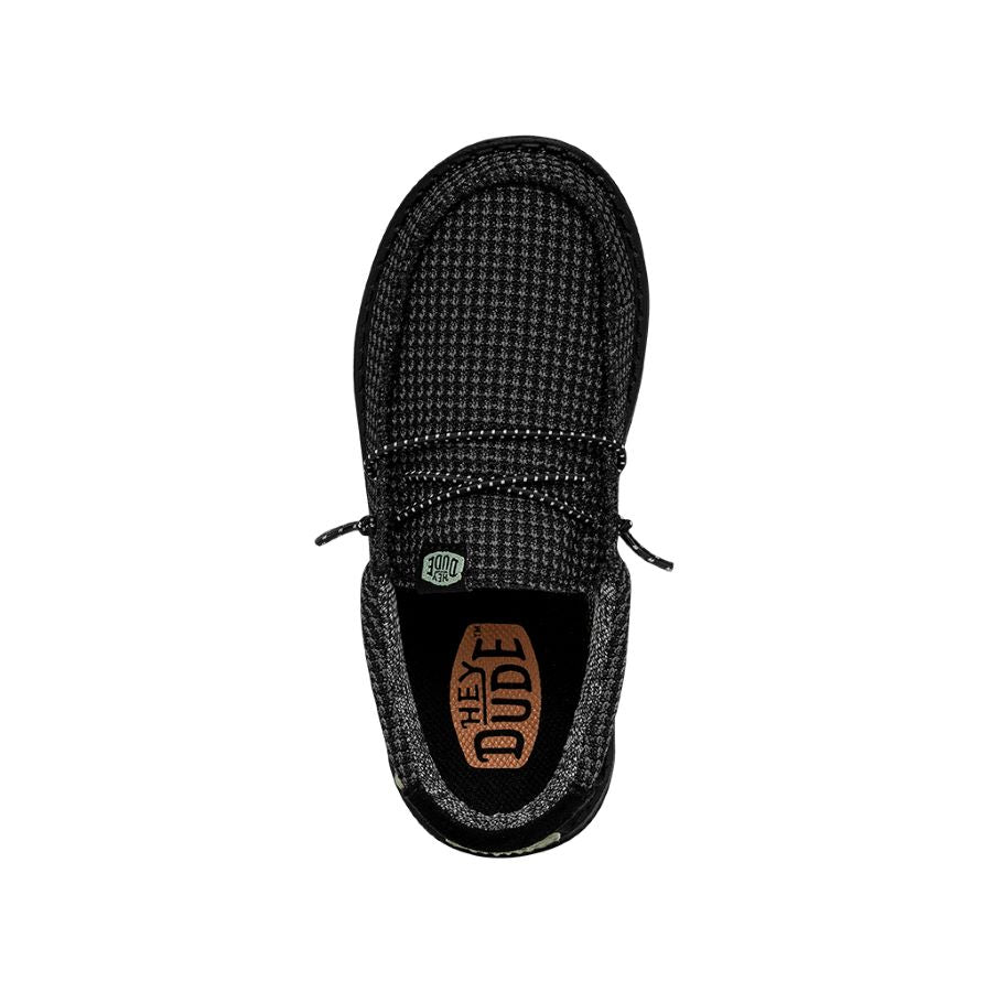 Wally Youth Sport Mesh Black - Boy's Shoes | HEYDUDE Shoes