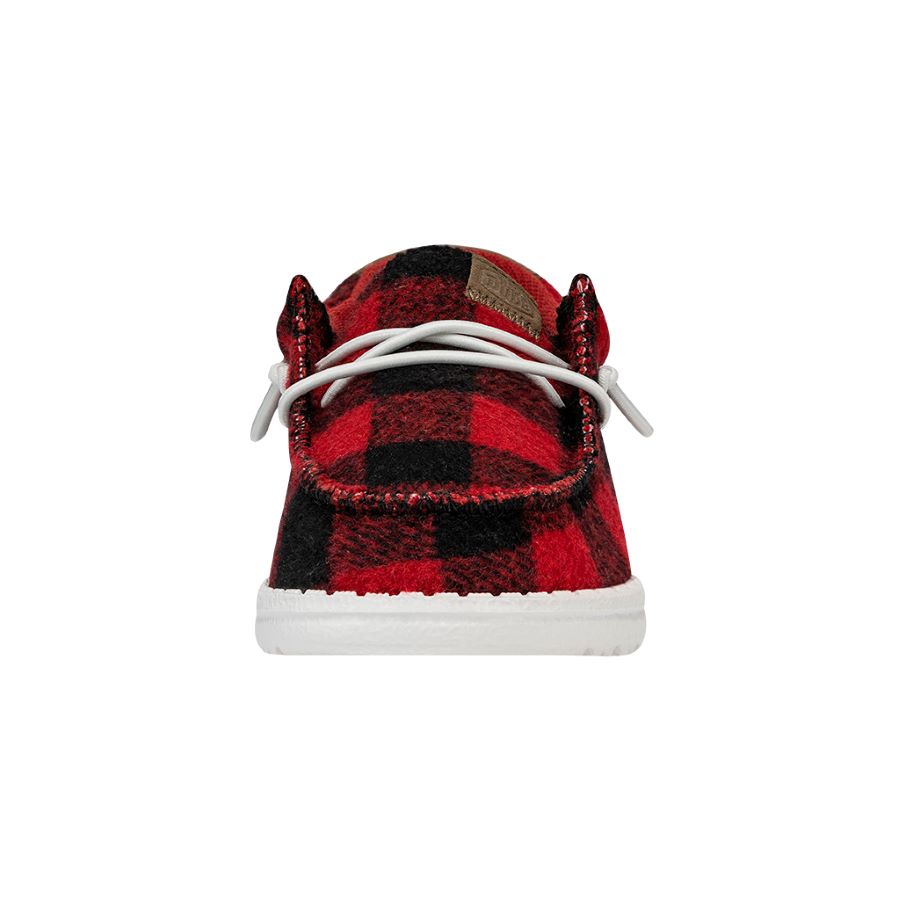 Red and black online plaid moccasins