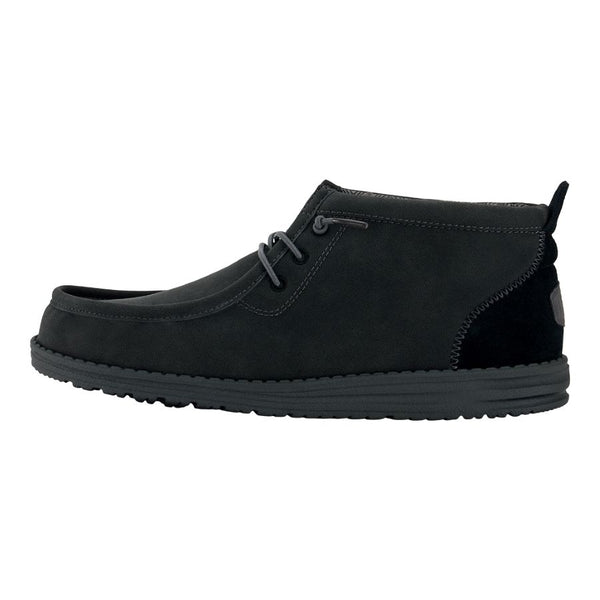 Wally Mid Leather Workwear Black/Black - Men's Boots | HEYDUDE shoes
