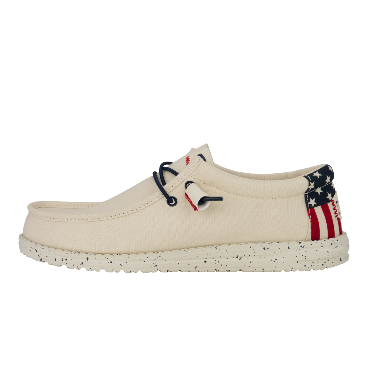 HEY DUDE Wally Patriotic Mens Shoes - OFF WHITE