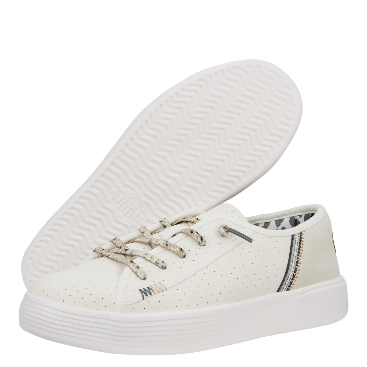 Cody Perf Leather Womens White - Women's Sneakers | HEYDUDE shoes