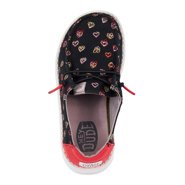 Wendy Toddler Double Hearts - Black