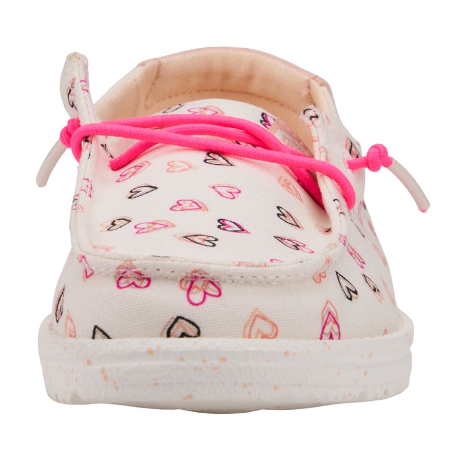 Wendy Youth Double Hearts White/Pink - Girl's Shoes | HEYDUDE shoes