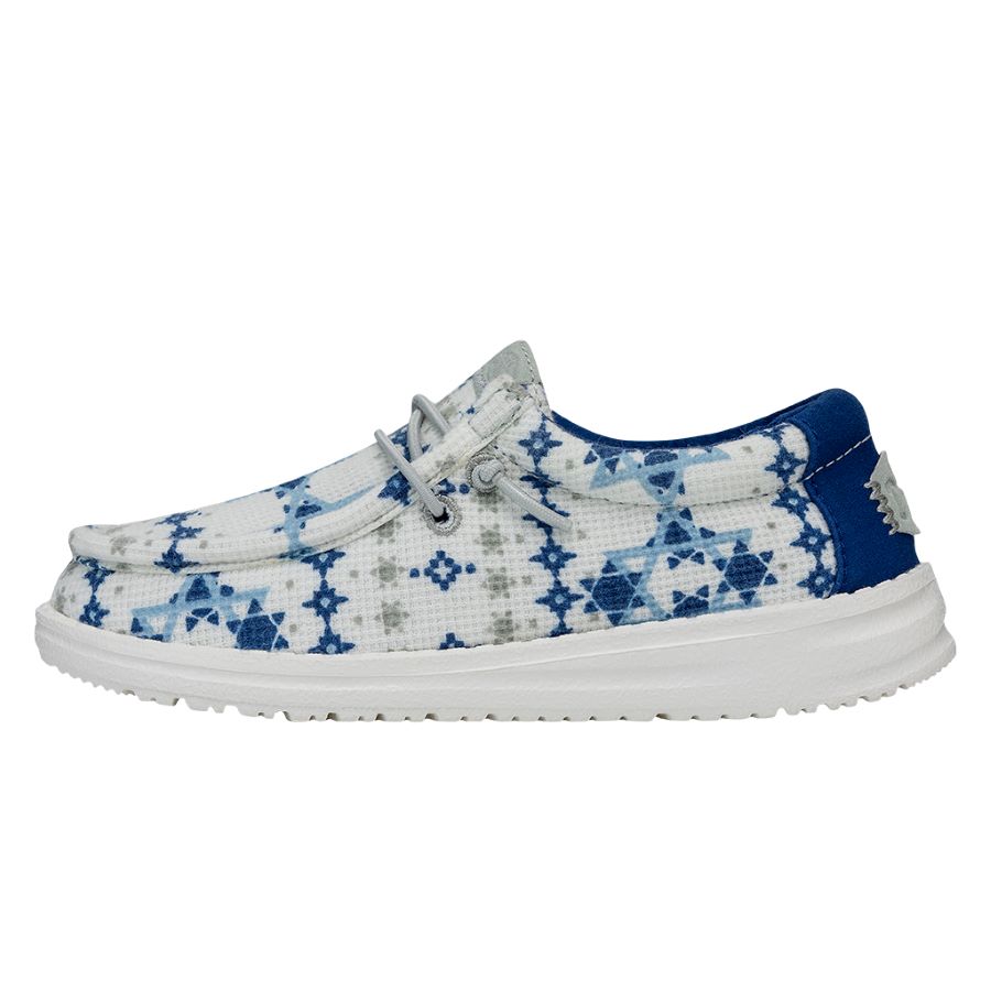 Wally Youth Festival of Lights Blue/White - Boy's Shoes | HEYDUDE 