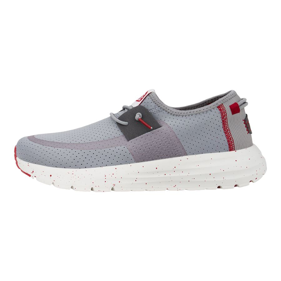 Sirocco Perf Mesh Light Grey/Red - Men's Sneakers | HEYDUDE shoes