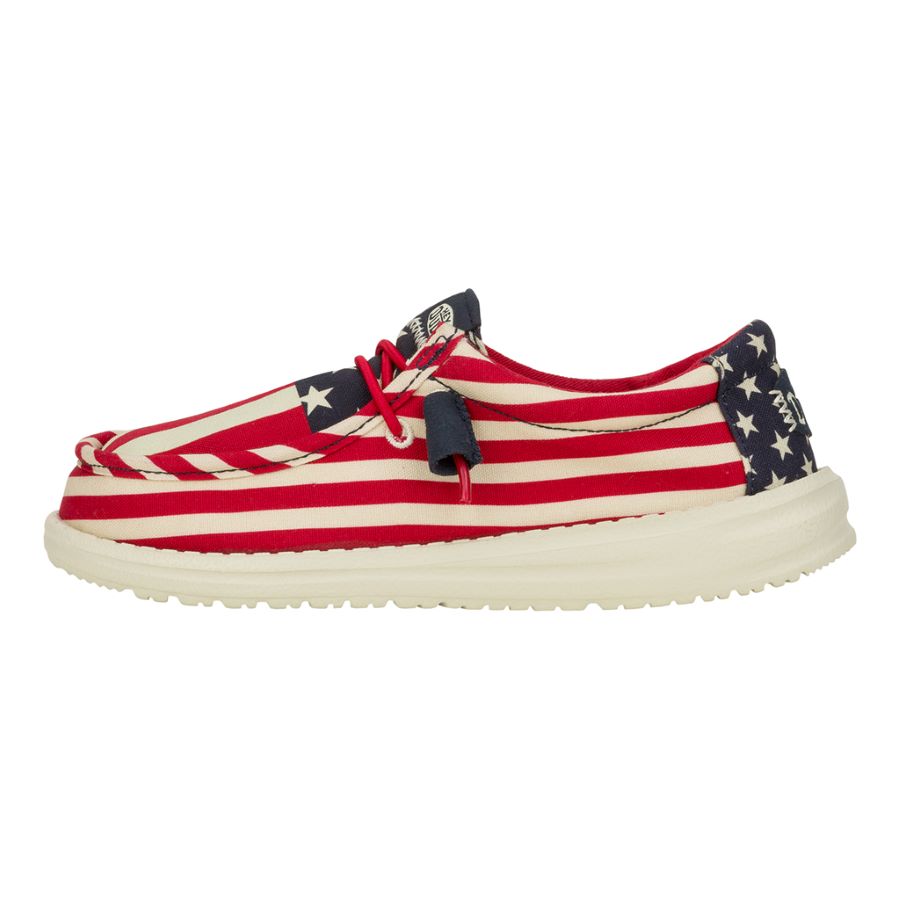 Wally Youth Americana American Flag - Boy's Shoes | HEYDUDE shoes