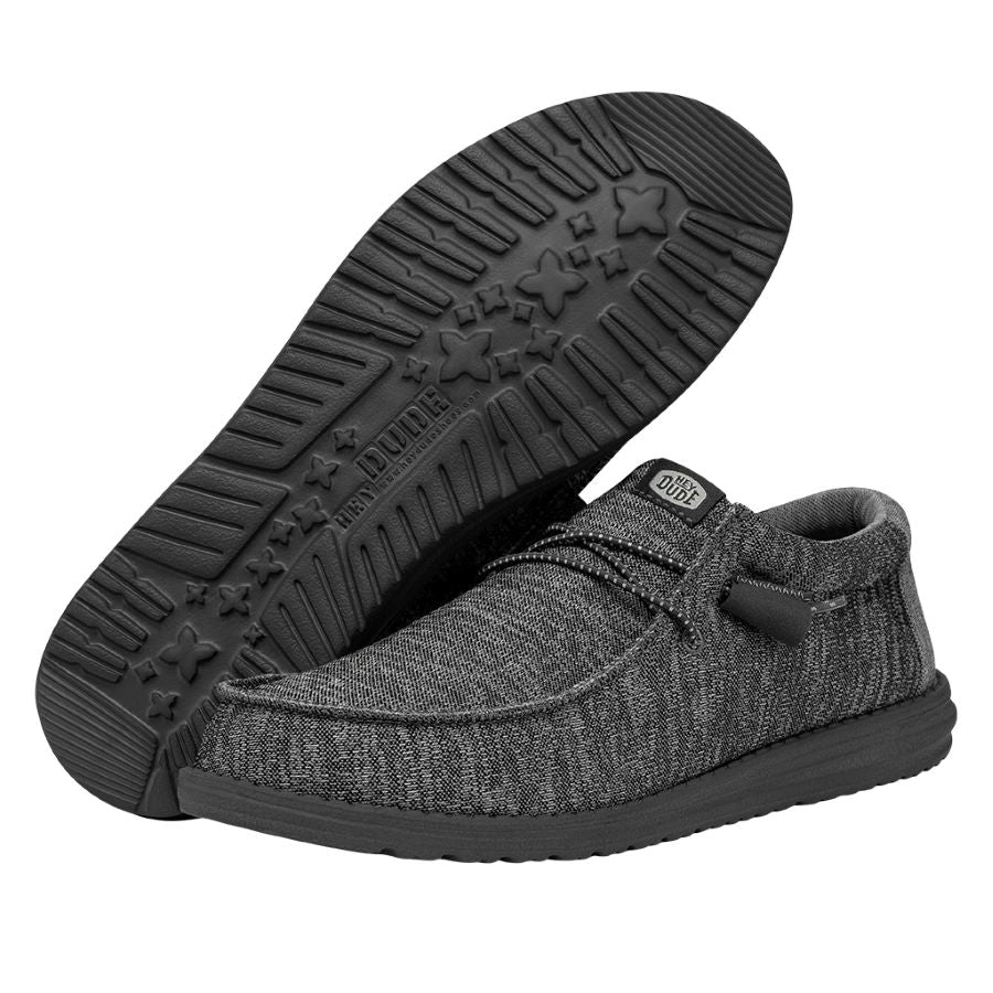 Wally Sport Knit Charcoal Men's Casual Shoes HEYDUDE shoes