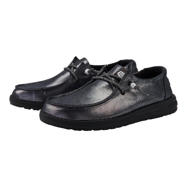 Wendy Metallic Shine Black/Black - Women's Casual Shoes | HEYDUDE shoes