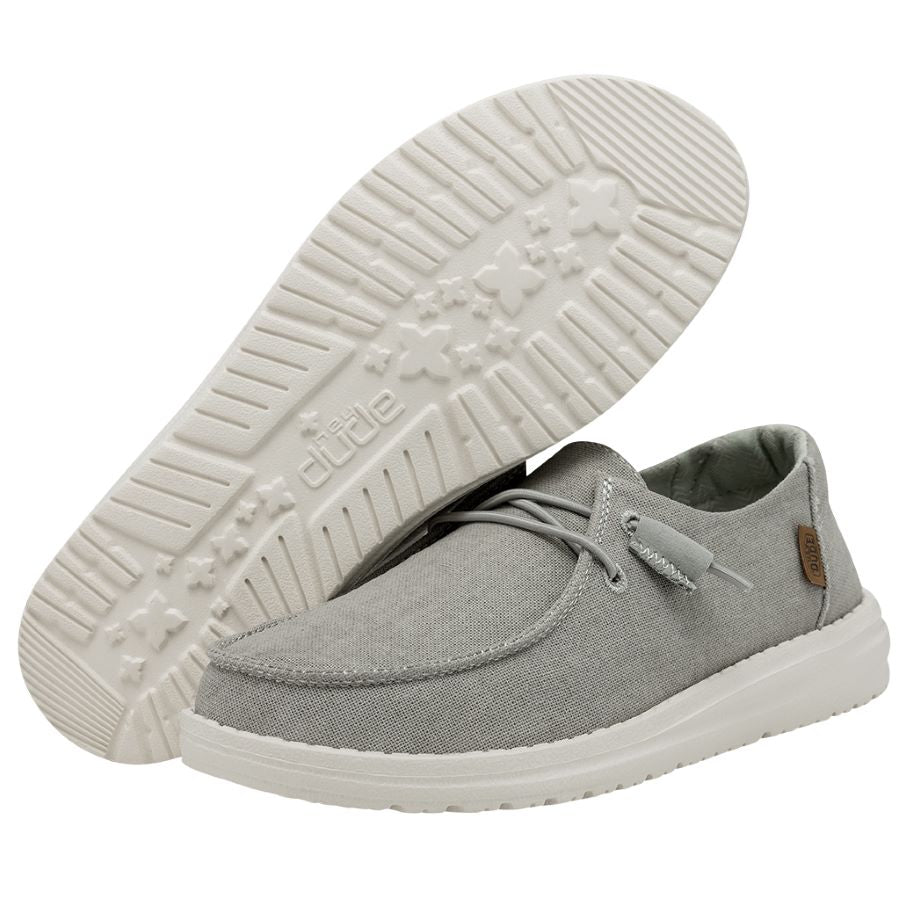 Hey Dude Ladies Wendy Linen Chambray Light Grey Shoes 121413058