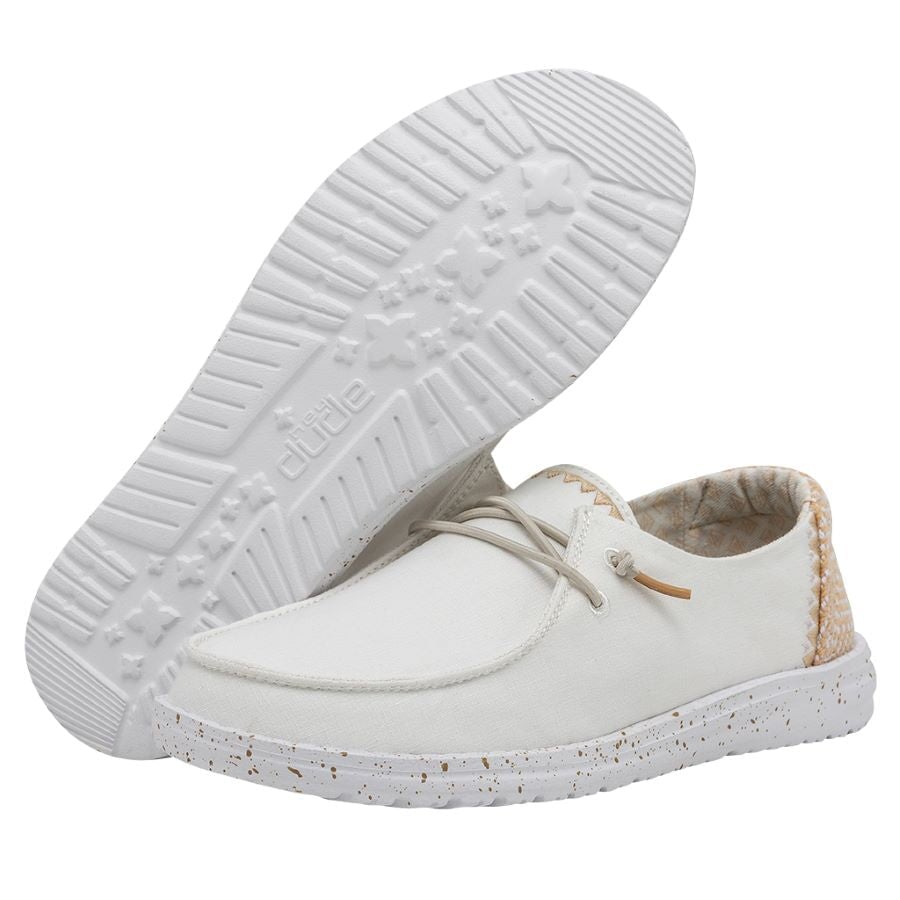 Wendy Chambray Woven White Sand - Women's Casual Shoes